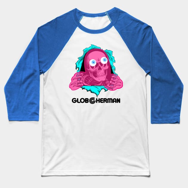 Glob Skateboard Graphic Baseball T-Shirt by dumb stuff, fun stuff